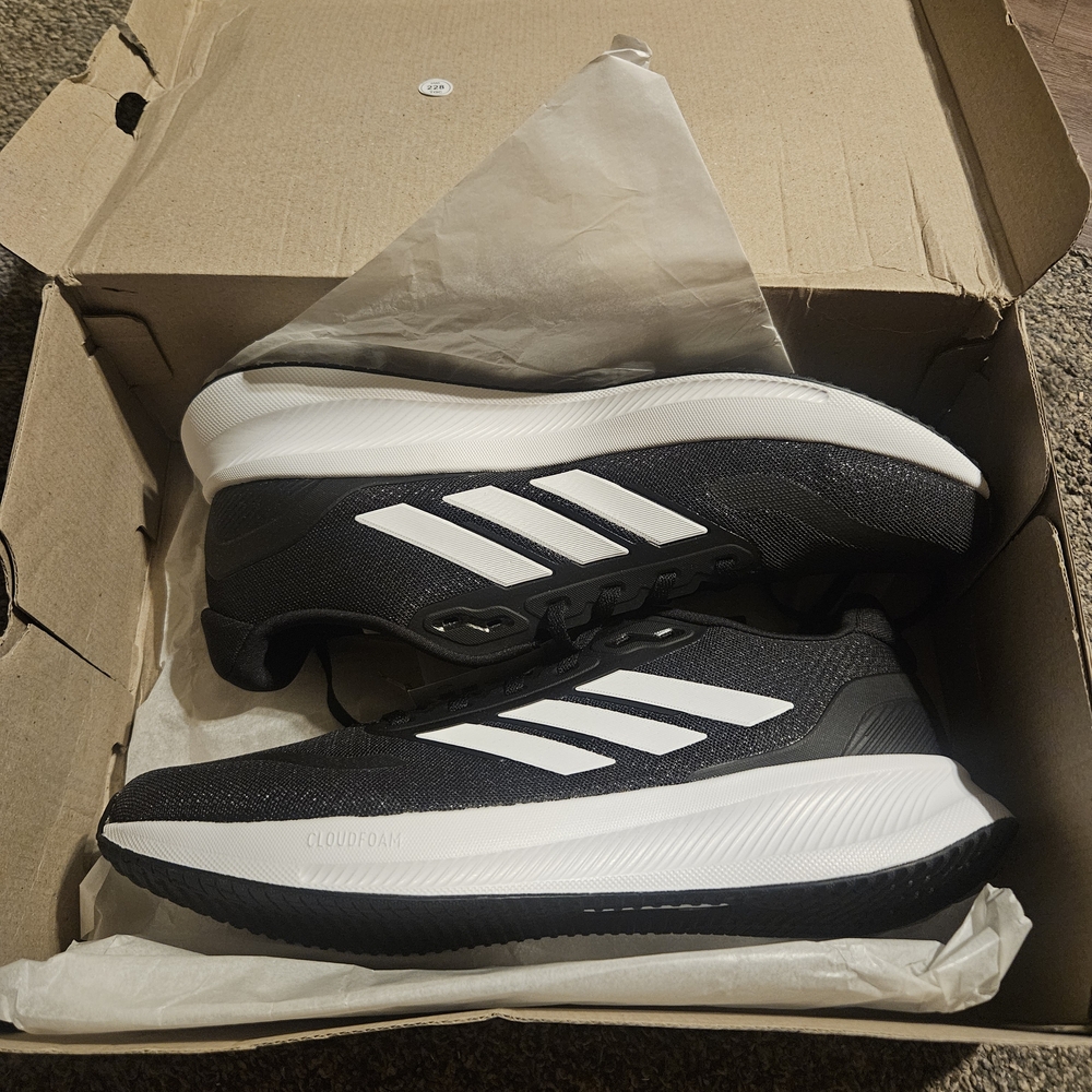 Adidas Men's Black and White Running Shoes